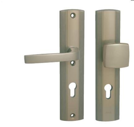 Kování bezpečnostní LINIA PRESTIGE klika/madlo 90 mm vložka nerezový elox F9 - Kliky, okenní a dveřní kování, panty Kování dveřní Kování dveřní bezpečnostní