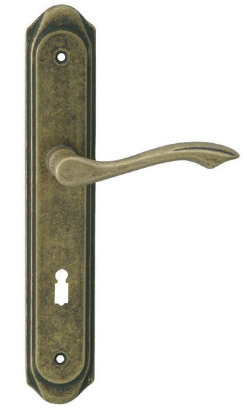 Kování interiérové RUSTIK klika/klika 90 mm klíč bronz - Kliky, okenní a dveřní kování, panty Kování dveřní Kování dveřní mezip. bronz, čni