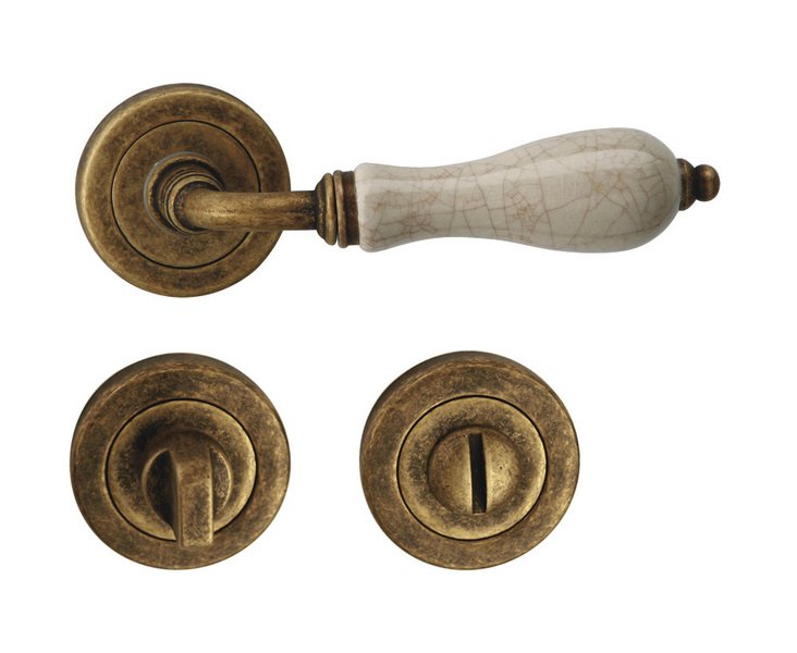 Kování rozetové ANTIK-R klika/klika WC bronz - Kliky, okenní a dveřní kování, panty Kování dveřní Kování dveřní mezip. bronz, čni