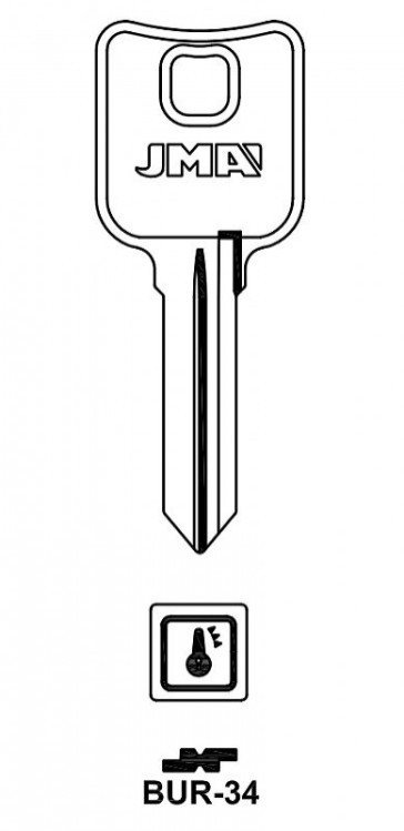 Klíč CEA BUR 34R/ BUR-23D - Vložky,zámky,klíče,frézky Klíče odlitky Klíče cylindrické