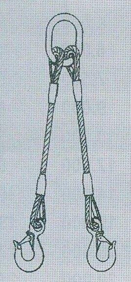 2-hák lanový pr.20mm,dl.2m - Zavírače, zvedací a vázací technika Vázací technika Smyčky zvedací
