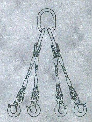 4-hák lano ocel.pr.14mm, 1m - Zavírače, zvedací a vázací technika Vázací technika Smyčky zvedací