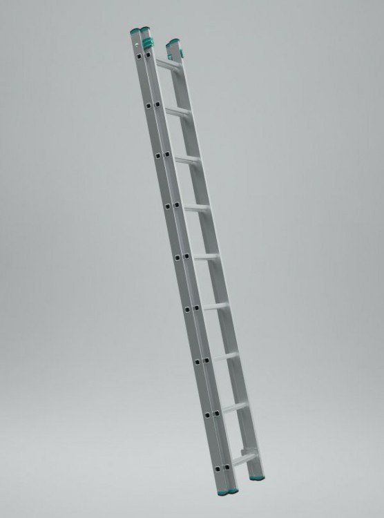 Žebřík dvoudílný výsuvný 2 x 7 příček, 1,99/3,13 m EUROSTYL - Žebříky, manipul.technika, kolečka Žebříky Žebříky hliníkové