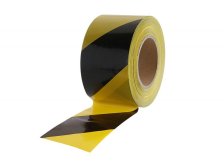 Páska varovací 80 mmx250 m ćerno-žlutá (balení 8 ks)