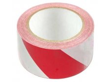 Páska výstražná 80 mmx100 m,0,050 mm červeno-bílá