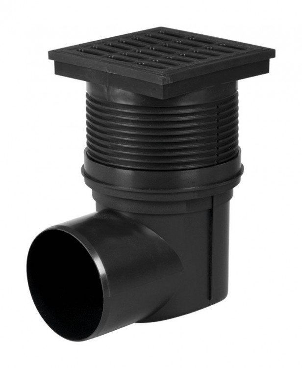 Vpusť kanalizační boční KVB DN 110 mm černá - Vybavení pro dům a domácnost Stavební prvky Kanalizační a odpadové systémy Podlahové vpusti - gula