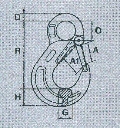 Hák s okem WAO pr.6mm - Zavírače, zvedací a vázací technika Vázací technika Závěsy zvedací, karabiny, šekly