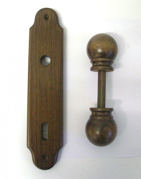 Kování dřevěné VĚRA koule/koule 72 mm klíč hnědá DOPRODEJ - Kliky, okenní a dveřní kování, panty Kování dveřní Kování dveřní dřevo
