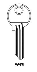 Klíč FBA 22/9/36 černý DOPRODEJ - Vložky,zámky,klíče,frézky Klíče odlitky Klíče cylindrické barevné