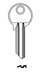 Klíč FBA 52/26 červený DOPRODEJ - Vložky,zámky,klíče,frézky Klíče odlitky Klíče cylindrické barevné