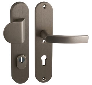 Kování bezpečnostní BETA klika/madlo 92 mm vložka nerezový elox F9 - Kliky, okenní a dveřní kování, panty Kování dveřní Kování dveřní bezpečnostní