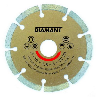 Kotouč diamantový DIAMANT 230x2,4x22,2 mm segment - Brusivo, vrtáky, závitořezy, kartáče Brusné a řezací materiály Kotouče diamantové