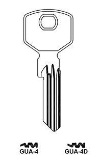 Klíč GUA 4S/GUD 11L - Vložky,zámky,klíče,frézky Klíče odlitky Klíče cylindrické