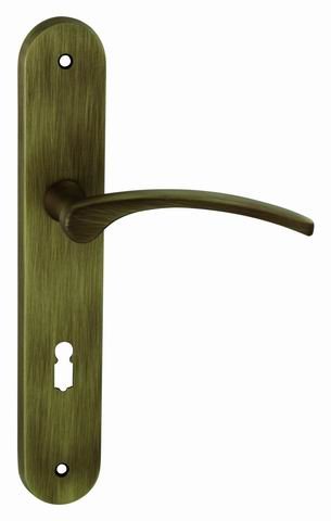 Kování interiérové LAURA 2 klika/klika 72 mm klíč bronz česaný OGS - Kliky, okenní a dveřní kování, panty Kování dveřní Kování dveřní mezip. bronz, čni