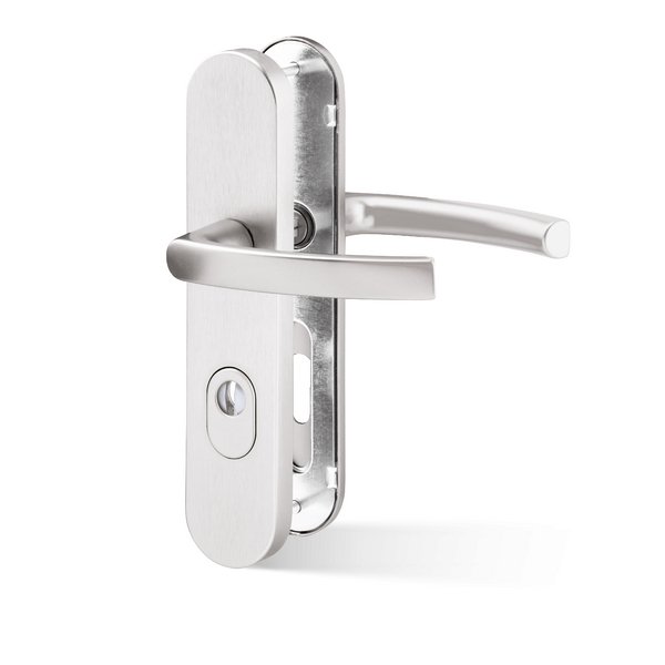 Kování bezpečnostní VIKING PLUS klika/klika 72 mm vložka F1 stříbrný elox s překrytím - Kliky, okenní a dveřní kování, panty Kování dveřní Kování dveřní bezpečnostní