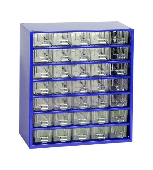 Skříňka 35x malá zásuvka modrá - Vybavení pro dům a domácnost Schránky, pokladny, skříňky Bedny, boxy ukládací, skříňky