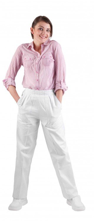 Kalhoty APUS dámské velikost 46 bílá - Pomůcky ochranné a úklidové Pomůcky ochranné Oděvy, bundy, kalhoty, obleky