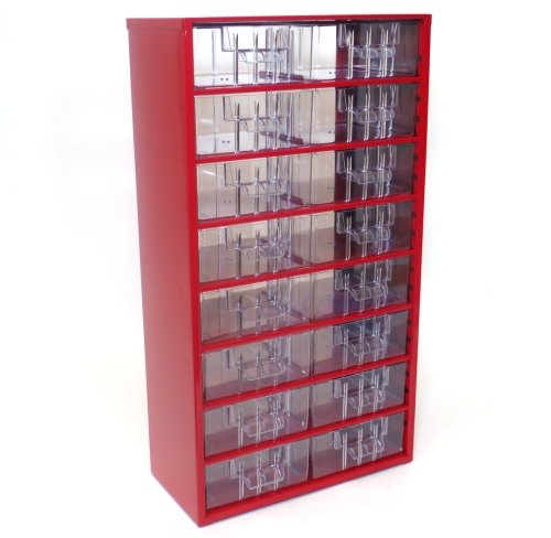Skříňka 16x střední zásuvka, červená - Vybavení pro dům a domácnost Schránky, pokladny, skříňky Bedny, boxy ukládací, skříňky
