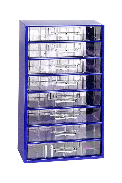 Skříňka 8x velká zásuvka, modrá - Vybavení pro dům a domácnost Schránky, pokladny, skříňky Bedny, boxy ukládací, skříňky