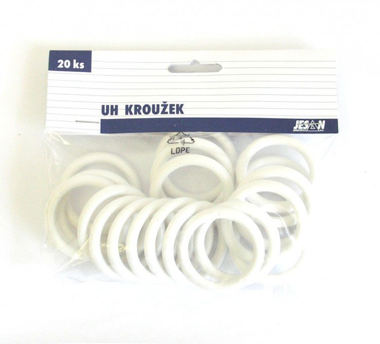 Kroužek 45/35 mm bílý balení 20ks - Vybavení pro dům a domácnost Zastíňovací prvky Skřipce, běžce, kroužky a přísl.