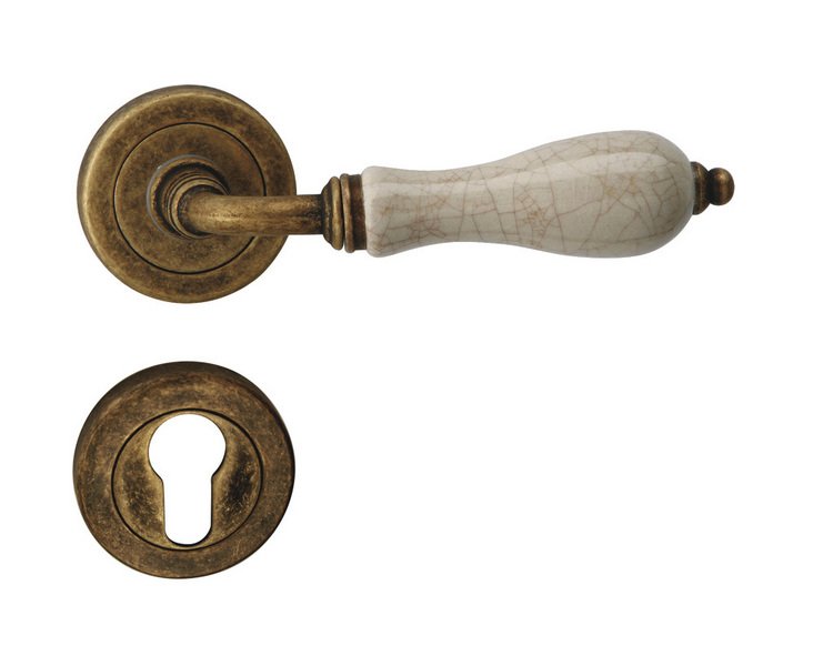 Kování rozetové ANTIK-R klika/koule vložka PRAVÁ bronz - Kliky, okenní a dveřní kování, panty Kování dveřní Kování dveřní mezip. bronz, čni