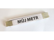 Metr skládací 2 m MůJ METR (PROFI, bílý, dřevěný)
