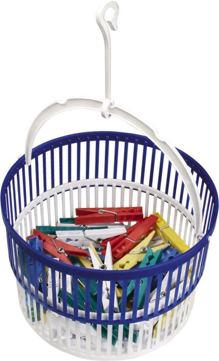 Kolíčky na prádlo v košíku 50 ks - Vybavení pro dům a domácnost Doplňky a pomůcky koupelnové