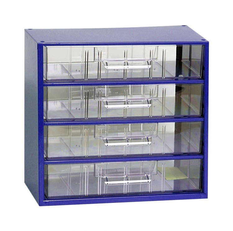 Skříňka 4x velká zásuvka modrá - Vybavení pro dům a domácnost Schránky, pokladny, skříňky Bedny, boxy ukládací, skříňky