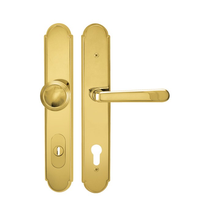 Kování bezpečnostní ALT-WIEN HTSI W3 DEF KPZL klika/knoflík 90 mm vložka levá mosaz matná lak ABR - Kliky, okenní a dveřní kování, panty Kování dveřní Kování dveřní bezpečnostní