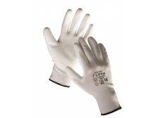 Rukavice BUNTING XL/10 nylon bílé, PU na dlani a prstech (balení 12x pár)