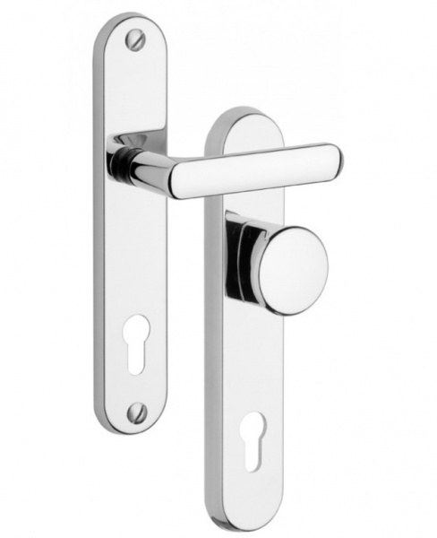 Kování bezpečnostní 802/O klika/knoflík 90 mm vložka nikl sat 7500 (R 802NS) - Kliky, okenní a dveřní kování, panty Kování dveřní Kování dveřní bezpečnostní