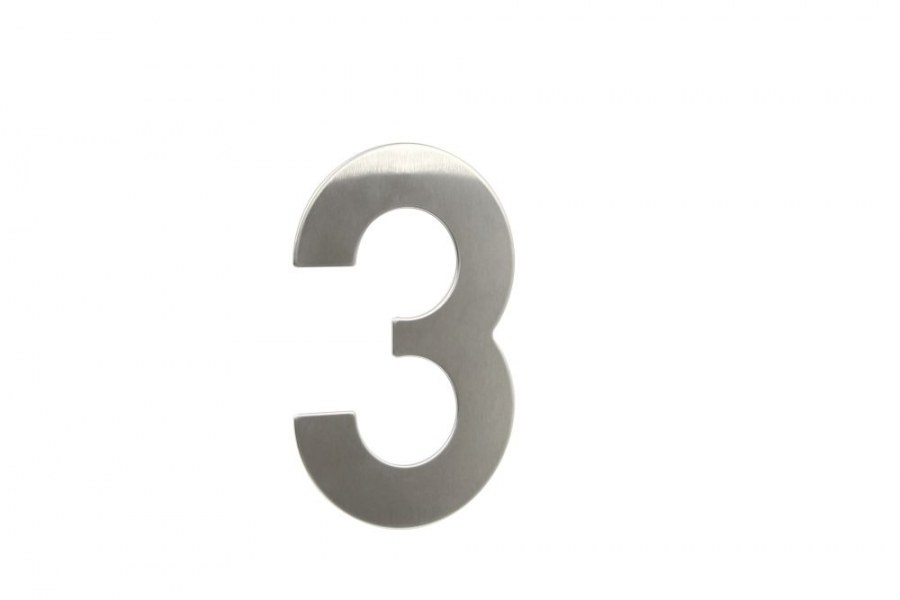 Číslice domovní "3 " RN.145V.3.N, nerez - Kliky, okenní a dveřní kování, panty Kování domovní a doplňky Číslice, písmena