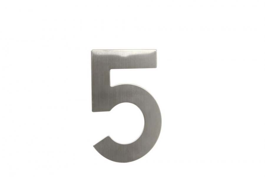 Číslice domovní "5" RN.145V.5.N, nerez - Kliky, okenní a dveřní kování, panty Kování domovní a doplňky Číslice, písmena