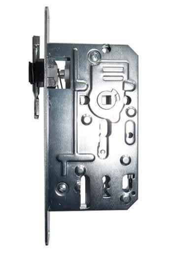 Zámek zadlabací K 137 S obyčejný klíč, dvouzápadový, s tichou střelkou, P-L, 72/85, bílý zinek - Vložky,zámky,klíče,frézky Zámky zadlabací, přísl. Zámky zadlabací dveřní