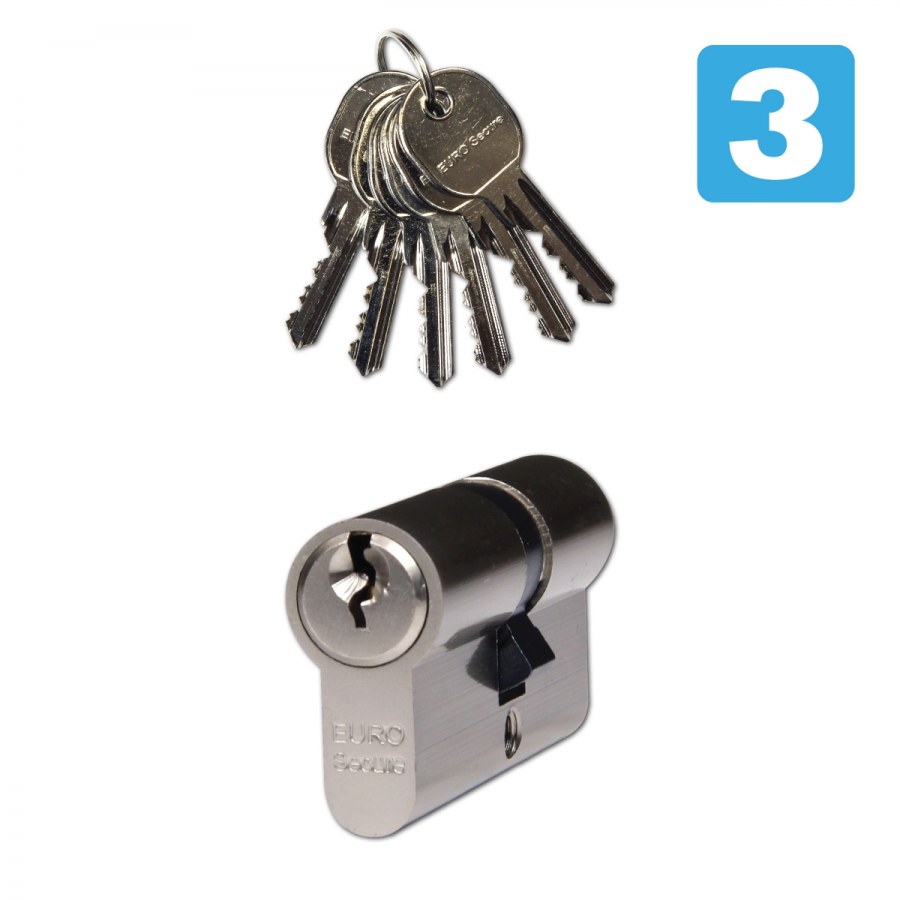 Vložka bezpečnostní EURO SECURE ES.35/40.nikl BT3 - Vložky,zámky,klíče,frézky Vložky cylindrické Vložky bezpečnostní