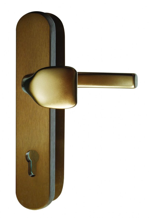 Kování bezpečnostní R.101.PZ.92.F4.TB3 klika/madlo 92 mm vložka bronzový elox F4 bez překrytí - Kliky, okenní a dveřní kování, panty Kování dveřní Kování dveřní bezpečnostní
