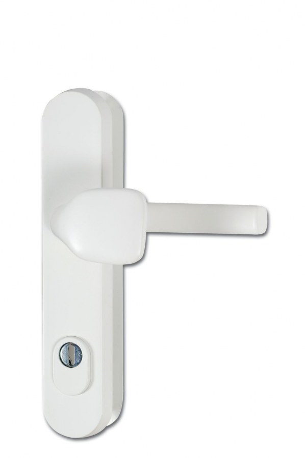 Kování bezpečnostní R.101.ZA.92.F9016.TB3 klika/madlo 92 mm vložka bílá F9016 s překrytím - Kliky, okenní a dveřní kování, panty Kování dveřní Kování dveřní bezpečnostní