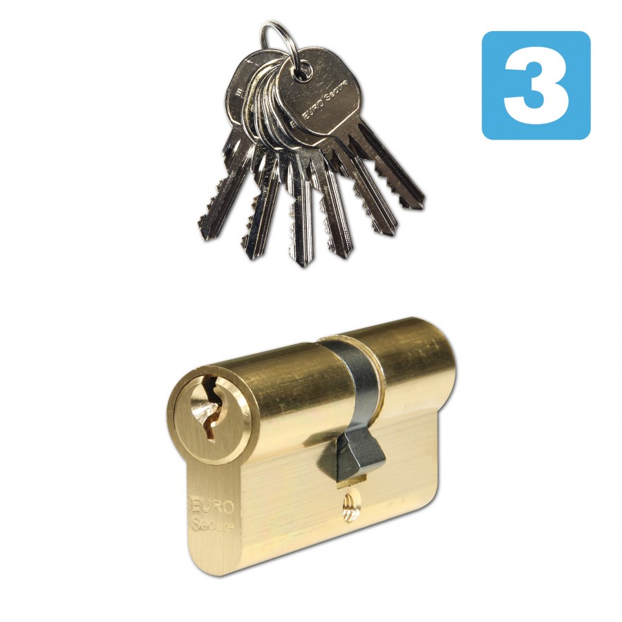 Vložka bezpečnostní EURO SECURE ES.30/35.mosaz BT3 - Vložky,zámky,klíče,frézky Vložky cylindrické Vložky bezpečnostní
