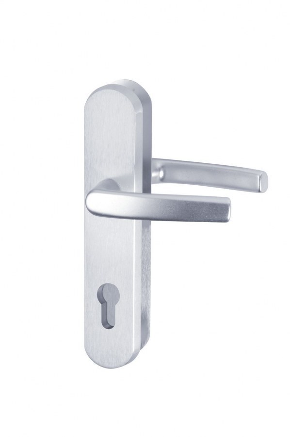 Kování bezpečnostní R.111.PZ.72.F1.TB2 klika/klika 72 mm vložka stříbrný elox F1 bez překrytí - Kliky, okenní a dveřní kování, panty Kování dveřní Kování dveřní bezpečnostní