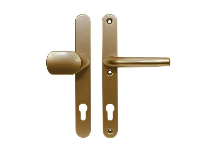 Kování pro plastové dveře RHD.005.92.F4 klika/madlo 92 mm vložka bronzový elox F4 bez překrytí - Kliky, okenní a dveřní kování, panty Kování dveřní Kování dveřní mezip. hliník, bez PÚ