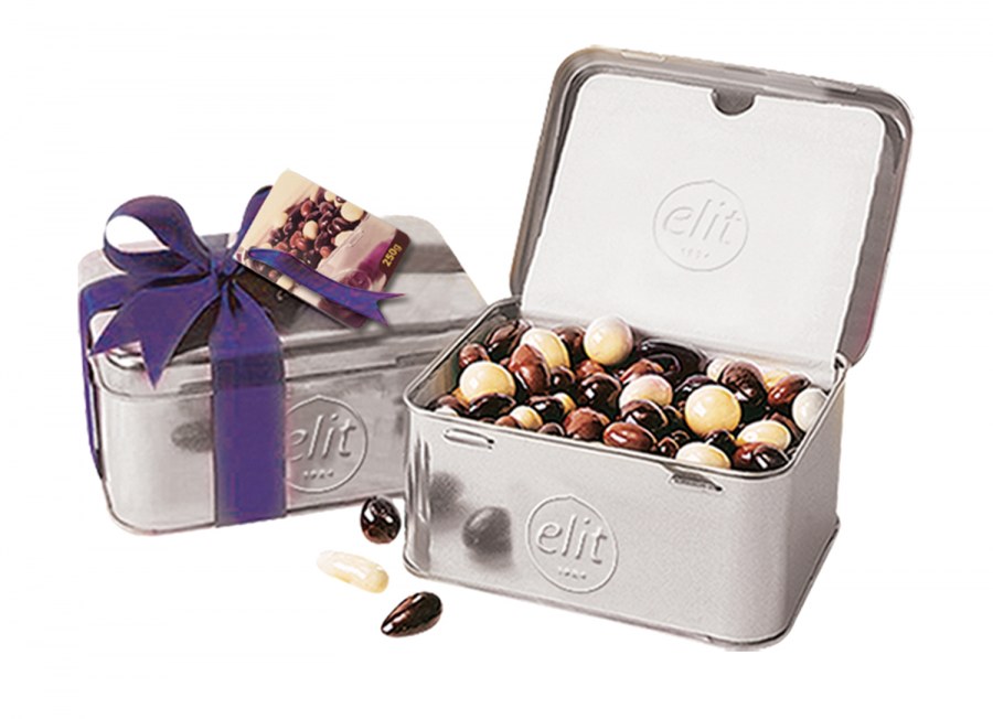 Dražé gourmet 250 g stříbrná krabička - Delikatesy, dárky Čokolády, bonbony, sladkosti