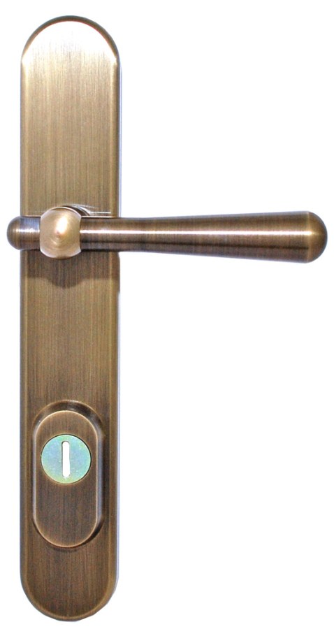 Kování bezpečnostní CASUAL K1 klika/koule 90 mm vložka LEVÁ starobronz s překrytím - Kliky, okenní a dveřní kování, panty Kování dveřní Kování dveřní bezpečnostní
