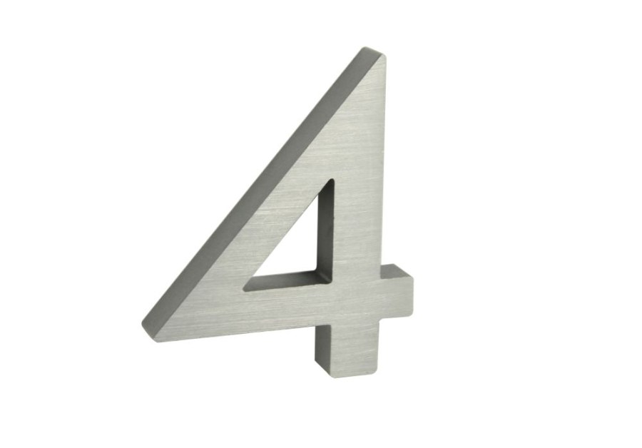 Číslice domovní RN.100LV.4.AL.3D stříbrná matná, v. 100 mm - Kliky, okenní a dveřní kování, panty Kování domovní a doplňky Číslice, písmena