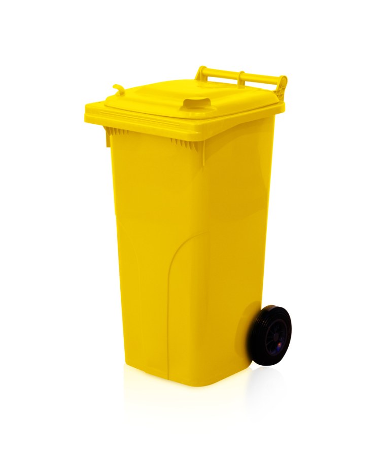 Nádoba plastová - popelnice 120 l žlutá - Zednické nářadí, zahrada, nádoby Nádoby, kontejnery, vany