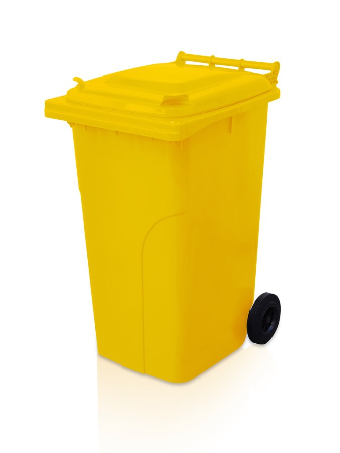 Nádoba plastová - popelnice 240 l žlutá - Zednické nářadí, zahrada, nádoby Nádoby, kontejnery, vany
