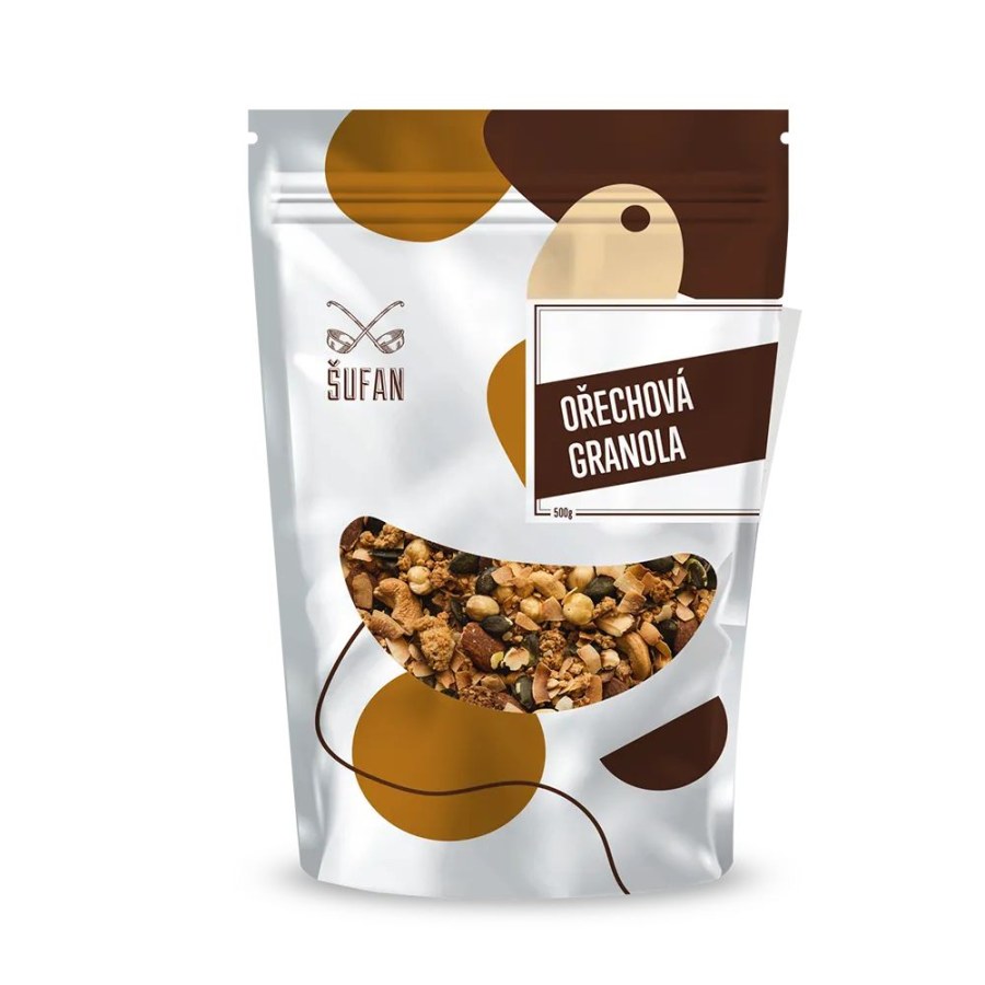 Granola ořechová 500 g, sáček ŠUFAN - Delikatesy, dárky Čokolády, bonbony, sladkosti
