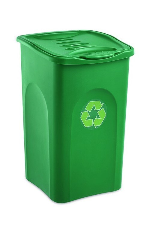 Koš odpadkový na tříděný odpad BEGREEN, 50 l, 37x37x56 cm, zelený - Vybavení pro dům a domácnost Koše odpadkové, na prádlo, nákupní