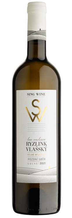Víno Ryzlink vlašský 2021 PS suché. 0,75 l č. š. 35-21 z.c. 2,3 g/l alk. 12,5% - Víno tiché Tiché Bílé