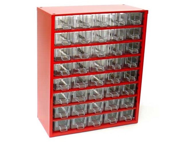 Skříňka 40x malá zásuvka, červená - Vybavení pro dům a domácnost Schránky, pokladny, skříňky Bedny, boxy ukládací, skříňky