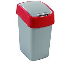 Koš odpadkový FLIPBIN 45 l stříbrná/červená - Vybavení pro dům a domácnost Koše odpadkové, na prádlo, nákupní